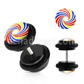 ilvgr22 plug falso acrilico negro logo espiral colores anillos goma 8mm distribuidor mayorista