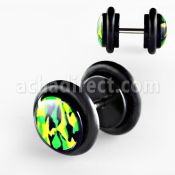 ilvgr23 plug falso acrilico negro logo camuflaje negro cerde amarillo anillos goma 8mm distribuidor