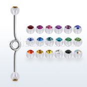 inbajb5 barbell industrial loop acero quirurgico bolas bioflexibles 5mm cristal bisel distribuidor