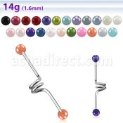 incpr5 barbell industrial espiral acero quirurgico bolas perlas falsas 5mm distribuidor mayorista