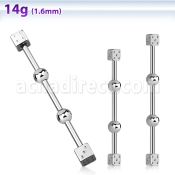 indsh13 barbell industrial acero 316l dados arriba abajo 4mm bolas 4mm centro barra venta