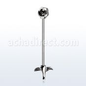 indsh27 barbell industrial acero quirurgico rosa hojas al por mayor