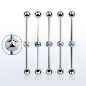 indsh32 barbell industrial acero 316l bola acero e 5mm bola 5mm cuatro opalo sinteticas centro barra al por mayor