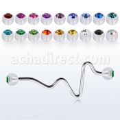 ineajb5 barbell industrial corazon acero quirurgico bolas bioflexibles 5mm cristal bisel distribuidor