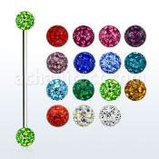 infr4s barbell industrial acero quirurgico bolas multi cristal ferido 4mm mayorista