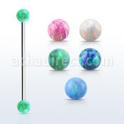 inop4s barbell industrial acero quirurgico bolas opalo 4mm mayorista