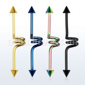 intccn5 barbell industrial espiral acero quirurgico anodizado 35mm 38mm conos acero 5mm distribuidor