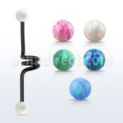 intcop5 barbell industrial espiral acero 316l anodizado bolas opalo 5mm distribuidor