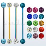 intfr5 barbell industrial acero 316l anodizado bolas multi cristal ferido 5mm venta