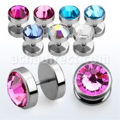 ipfb8 plug falso acero 316l brillo espejo cristal plano bisel 8mm distribuidor mayorista