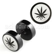 ipls1 plug falso anodizado negro logo marihuana rayado laser lado 8mm distribuidor mayorista