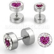 ipmch plug acero falso lado multi cristal ferido don corazon plana al por mayor