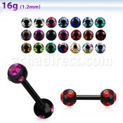 iptmjb4 plug falso acero 316l anodizado bola multi joya 4mm al por mayor