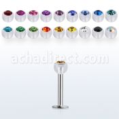 lbajb4 labret acero 316l bola bio flex 4mm cristal bisel venta