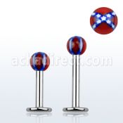 lbdxs labret acero quirurgico bola acrilica 3mm bandera confederada distribuidor mayorista