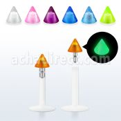 lbiglcn3 labret bio flexible transparente acero 316l presion cono brilla oscuridad 3mm mayorista