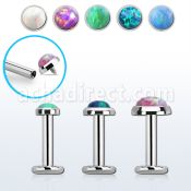 lbio labret acero quirurgico rosca interna opalo 3mm 5mm piercing tragus triple distribuidor