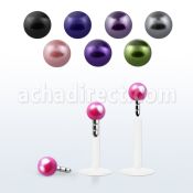lbipr3 labret bio flexible transparente bola perla falsa 3mm presion al por mayor