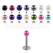 lbpr3 labret acero quirurgico bola perla falsa 3mm 6mm 8mm mayorista