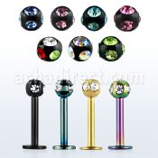 lbtca labret acero quirurgico anodizado bola multi joya 3mm al por mayor