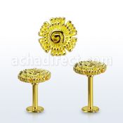 lbtfw3 labret acero 316l anodizado dorado flor lisa la esta oro mayorista