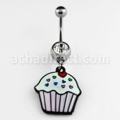 mcd456 piercing ombligo acero quirurgico bola joya bisel 8mm cupcake pintado colgado 10mm distribuidor mayorista