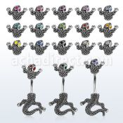 mcd556 piercing acero quirurgico 316l e lagarto ojos cristal 8mm 12mm venta