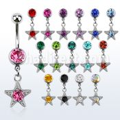 mcdsar piercing ombligo acero quirurgico bola joya bisel 8mm estrella cristal redondo 10mm al por mayor