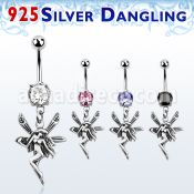 mcdvd12 piercing ombligo acero 316l zirconia redonda 8mm hada plata esterlina mayorista