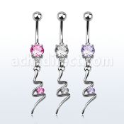 mcdz13 piercing ombligo acero quirurgico zirconia 8mm remolino colgado zirconia redonda 10mm distribuidor mayorista
