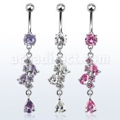 mcdz312 piercing ombligo acero quirurgico zirconia 8mm zirconia pera 10mm distribuidor