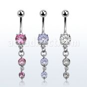 mcdz351 piercing ombligo acero quirurgico zirconia redonda 8mm zirconia redondas s 10mm al por mayor