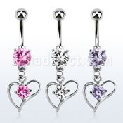 mcdz391 piercing ombligo acero quirurgico corazon colgado zirconia centro venta