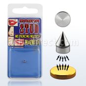 mgc3 piercing magnetico cono acero quirurgico brillo espejo 3mm base magnetica color dorado 8mm 1 pieza venta