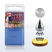 mgc4 piercing magnetico cono acero quirurgico brillo espejo 4mm base magnetica color dorado 8mm 1 pieza mayorista