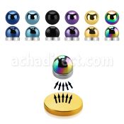 mghtb piercing magnetico media bola acero quirurgico anodizado 4mm base magnetica color dorado 8mm envase distribuidor mayorista