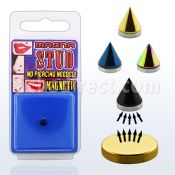 mgptn4 piercing magnetico cono acero quirurgico anodizado 4mm base magnetica color dorado 8mm 1 pieza al por mayor