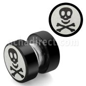mpls2 plug falso magnetico acero 316l anodizado negro logo calavera grabado laser 8mm mayorista