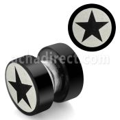 mpls5 plug falso magnetico acero 316l anodizado negro logo estrella grabado laser 8mm distribuidor