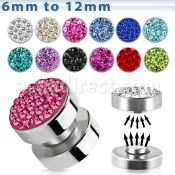 mpmc plug falso magnetico acero quirurgico multi cristal ferido acero liso al por mayor