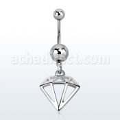 msd575 piercing ombligo acero quirurgico bola acero liso 5 8mm figura diamante distribuidor
