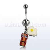 msd645 piercing ombligo acero quirurgico bolas acero liso 5 8mm bacon huevos colgados distribuidor