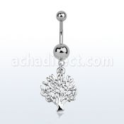 msd697 piercing ombligo acero quirurgico bolas acero liso 5 8mm arbol vida colgado venta