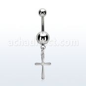 msd757 piercing ombligo acero quirurgico bola acero 5 & 8mm liso colgante liso cruz simple distribuidor