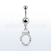 msd765 piercing ombligo acero quirurgico bola acero 5 & 8mm liso colgante esposas grabado freedom plata distribuidor