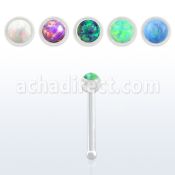 nbao1 piercing nariz hueso acrilico transparente redonda 2mm opalo 1 5mm mayorista