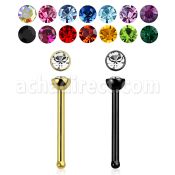 nbst20 piercing nariz hueso acero quirurgico anodizado cristal redondo al por mayor