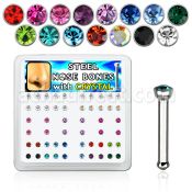 nbsxm caja piercing nariz hueso acero 316l 1mm cristal redondo 2mm venta