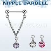 npdl1 barbell pezon acero quirurgico bolas 5mm conectadas zirconita redonda 6mm distribuidor