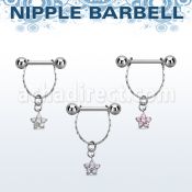 npdl22 banana pezon acero quirurgico bolas 5mm conectadas flor zirconia al por mayor